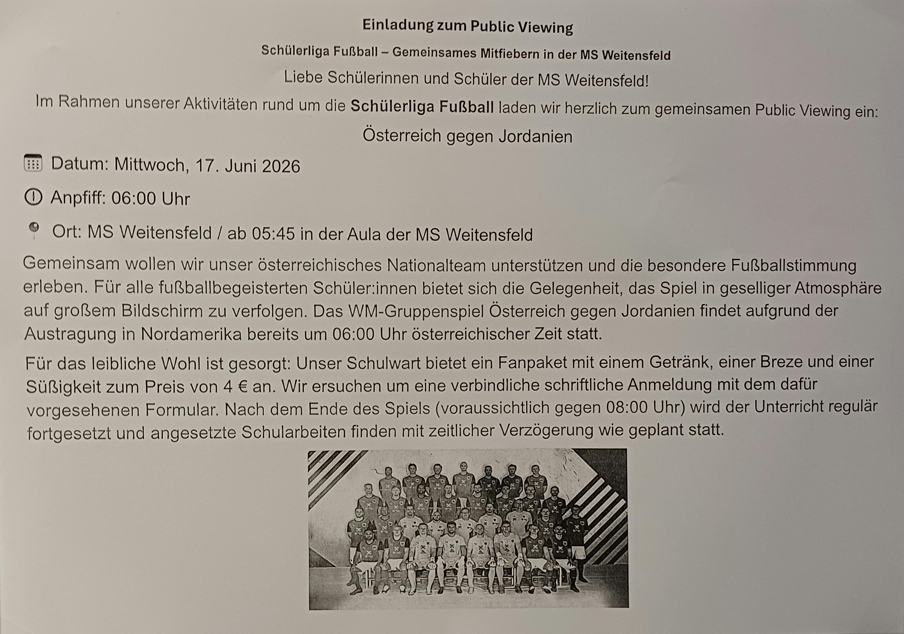 Impression 5 vom Public Viewing MS Weitensfeld Österreich - Jordanien